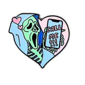 (3/$15) Skeleton Ghostface Call Me Enamel Pin